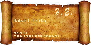 Haberl Erika névjegykártya